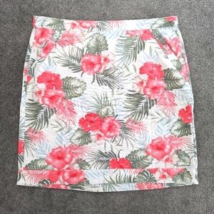 DENVER Hayes linen blend floral print multi color mini skirt size Large